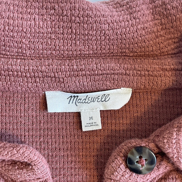 Madewell Shacket Shirt Jacket Womens Size M Textural Knit Relaxed Button Front - Picture 6 of 9